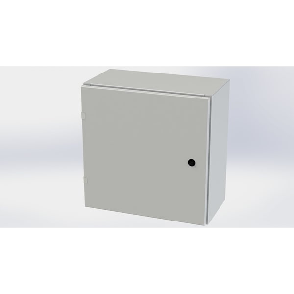 1/4 Turn Latch Electrical Enclosures, 20 in H, 10 in D, 20 in W, NEMA 3R, 4, 12, 13, Carbon Steel